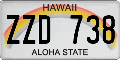 HI license plate ZZD738