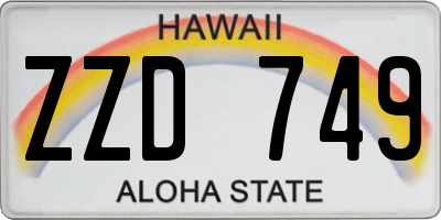 HI license plate ZZD749