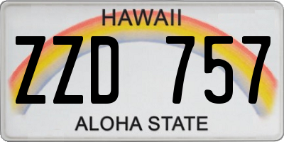 HI license plate ZZD757
