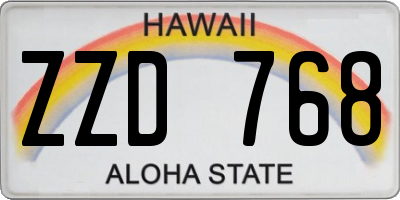 HI license plate ZZD768