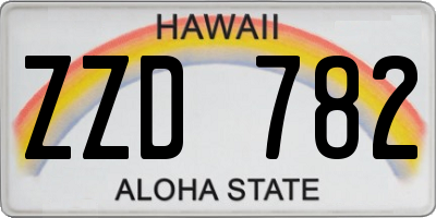HI license plate ZZD782