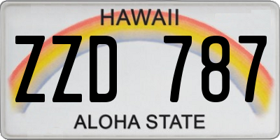 HI license plate ZZD787