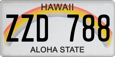 HI license plate ZZD788