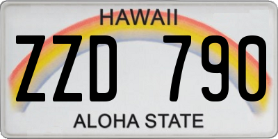 HI license plate ZZD790