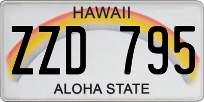 HI license plate ZZD795