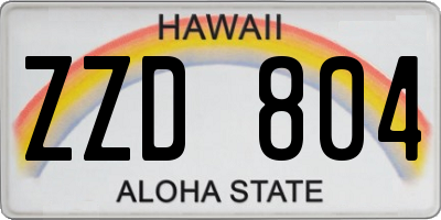 HI license plate ZZD804