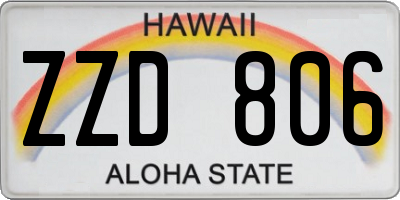 HI license plate ZZD806