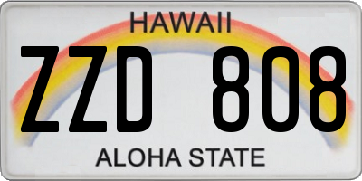 HI license plate ZZD808
