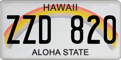 HI license plate ZZD820