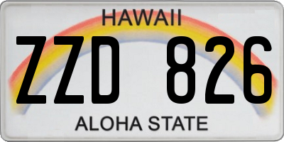 HI license plate ZZD826