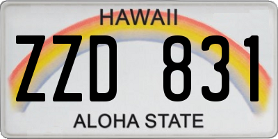 HI license plate ZZD831