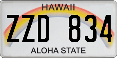 HI license plate ZZD834