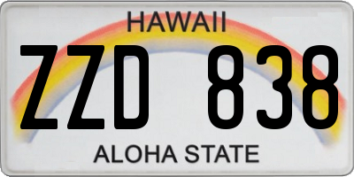HI license plate ZZD838
