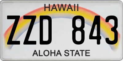 HI license plate ZZD843