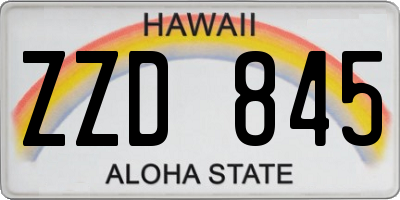 HI license plate ZZD845