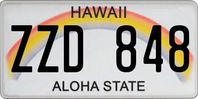 HI license plate ZZD848