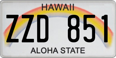 HI license plate ZZD851