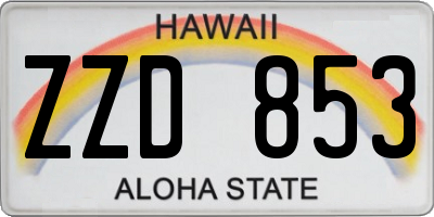 HI license plate ZZD853