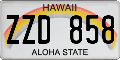 HI license plate ZZD858