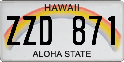 HI license plate ZZD871