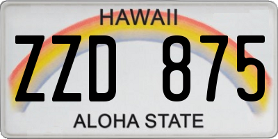 HI license plate ZZD875