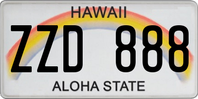 HI license plate ZZD888