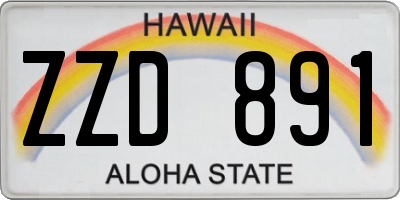 HI license plate ZZD891