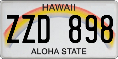 HI license plate ZZD898