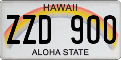 HI license plate ZZD900