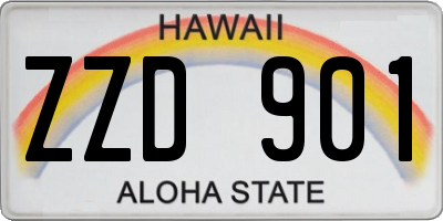 HI license plate ZZD901