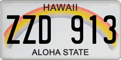 HI license plate ZZD913