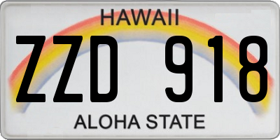 HI license plate ZZD918