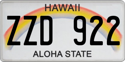 HI license plate ZZD922