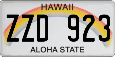 HI license plate ZZD923