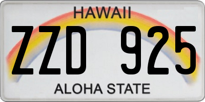 HI license plate ZZD925