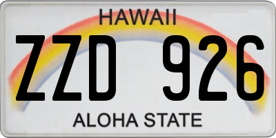 HI license plate ZZD926