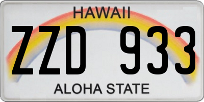 HI license plate ZZD933