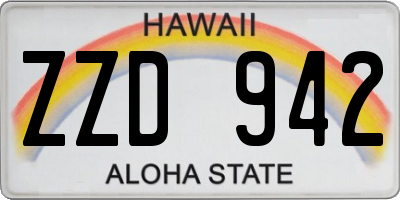 HI license plate ZZD942