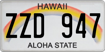 HI license plate ZZD947
