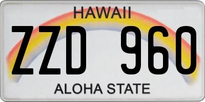 HI license plate ZZD960