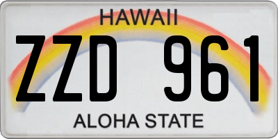 HI license plate ZZD961