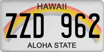 HI license plate ZZD962