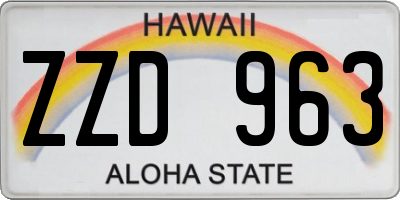 HI license plate ZZD963