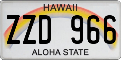 HI license plate ZZD966