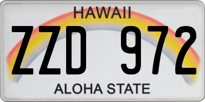 HI license plate ZZD972