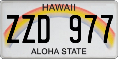 HI license plate ZZD977