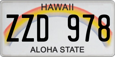 HI license plate ZZD978
