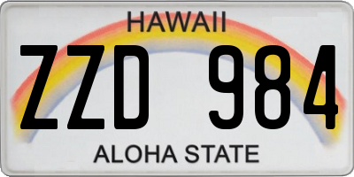 HI license plate ZZD984