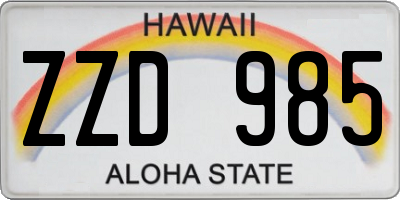 HI license plate ZZD985