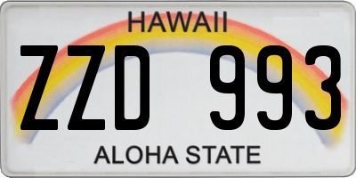 HI license plate ZZD993